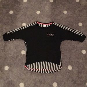 Black and white and a little bit of pink t-shirt